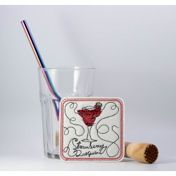 Stickdatei ITH - Untersetzer Strawberry Daiquiry